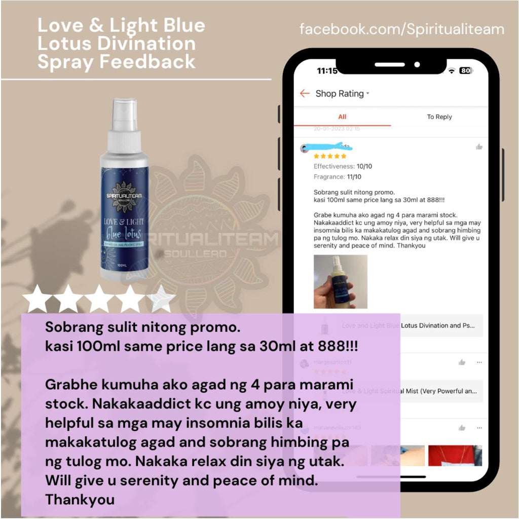 SACRED BLUE LOTUS Divination Spray (for Meditation, Chakra Activation, Anti Insomnia)