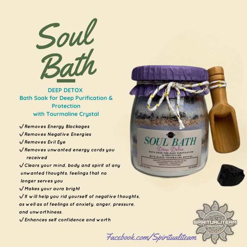 BATH SALT WITH TOURMALINE CRYSTAL ( Deep Energy Cleansing & Renewal)